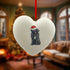 Newfoundland in Santa Hat Christmas Heart Bauble